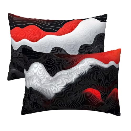 Kissenbezug 40x75 cm Schwarz Kissenbezüge 2er Set, Samt Sofakissen Dekokissen Kopfkissenbezug, Zierkissen Bezug Beidseitiger Druck für Kissen Deko Wohnzimmer Schlafzimmer Sofa, Flippig Muster R-44 Kissenbezug 40x75 cm Schwarz Kissenbezüge 2er Set, Samt Sofakissen Dekokissen Kopfkissenbezug, Zierkissen Bezug Beidseitiger Druck für Kissen Deko Wohnzimmer Schlafzimmer Sofa, Flippig Muster R-44 von Lihogbo
