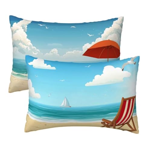 Kissenbezug 60x80 cm Blau Kissenbezüge 2er Set, Samt Sofakissen Dekokissen Kopfkissenbezug, Zierkissen Bezug Beidseitiger Druck für Kissen Deko Wohnzimmer Schlafzimmer Sofa Hotel, Sommer Muster W-38 Kissenbezug 60x80 cm Blau Kissenbezüge 2er Set, Samt Sofakissen Dekokissen Kopfkissenbezug, Zierkissen Bezug Beidseitiger Druck für Kissen Deko Wohnzimmer Schlafzimmer Sofa Hotel, Sommer Muster W-38 von Lihogbo