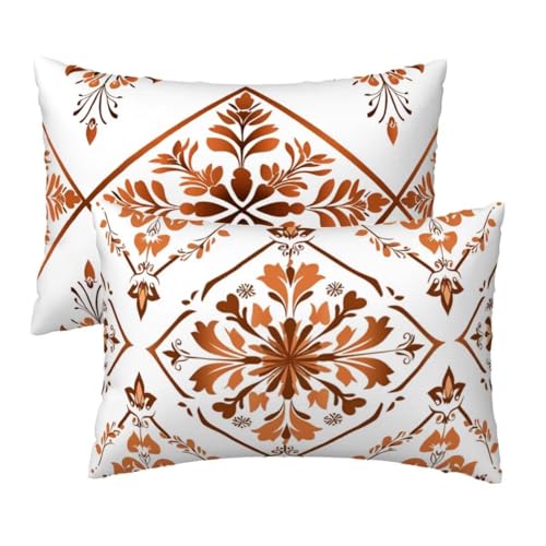 Kissenbezug 60x80 cm Bohemian Kissenbezüge 2er Set, Samt Sofakissen Dekokissen Kopfkissenbezug, Zierkissen Bezug Beidseitiger Druck für Kissen Deko Wohnzimmer Schlafzimmer Sofa Hotel, Weiß Muster W-0 Kissenbezug 60x80 cm Bohemian Kissenbezüge 2er Set, Samt Sofakissen Dekokissen Kopfkissenbezug, Zierkissen Bezug Beidseitiger Druck für Kissen Deko Wohnzimmer Schlafzimmer Sofa Hotel, Weiß Muster W-0 von Lihogbo