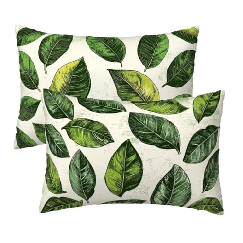 Kissenbezug 60x80 cm Grün Kissenbezüge 2er Set, Samt Sofakissen Dekokissen Kopfkissenbezug, Zierkissen Bezug Beidseitiger Druck für Kissen Deko Wohnzimmer Schlafzimmer Sofa Hotel, Blätter Muster W-2 Kissenbezug 60x80 cm Grün Kissenbezüge 2er Set, Samt Sofakissen Dekokissen Kopfkissenbezug, Zierkissen Bezug Beidseitiger Druck für Kissen Deko Wohnzimmer Schlafzimmer Sofa Hotel, Blätter Muster W-2 von Lihogbo