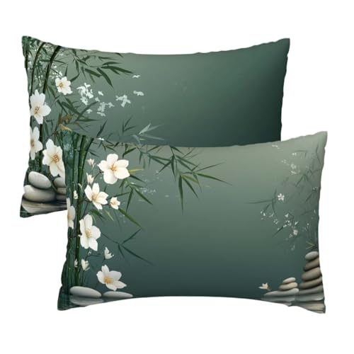 Kissenbezug 60x80 cm Grün Kissenbezüge 2er Set, Samt Sofakissen Dekokissen Kopfkissenbezug, Zierkissen Bezug Beidseitiger Druck für Kissen Deko Wohnzimmer Schlafzimmer Sofa Hotel, Zen Muster W-12 Kissenbezug 60x80 cm Grün Kissenbezüge 2er Set, Samt Sofakissen Dekokissen Kopfkissenbezug, Zierkissen Bezug Beidseitiger Druck für Kissen Deko Wohnzimmer Schlafzimmer Sofa Hotel, Zen Muster W-12 von Lihogbo