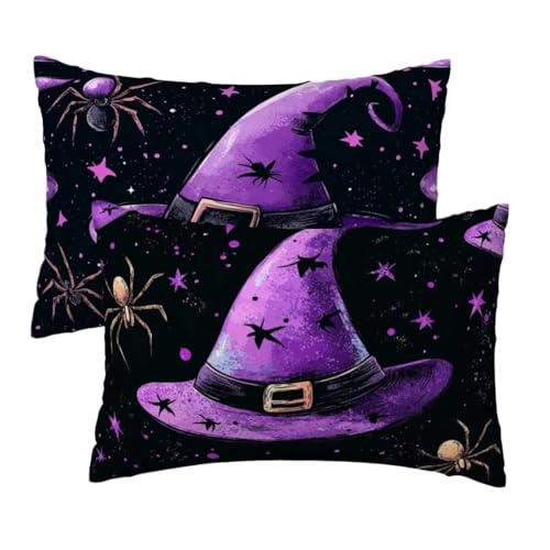 Kissenbezug 60x80 cm Halloween Kissenbezüge 2er Set, Samt Sofakissen Dekokissen Kopfkissenbezug, Zierkissen Bezug Beidseitiger Druck für Kissen Deko Wohnzimmer Schlafzimmer Sofa, Black Muster R-46 Kissenbezug 60x80 cm Halloween Kissenbezüge 2er Set, Samt Sofakissen Dekokissen Kopfkissenbezug, Zierkissen Bezug Beidseitiger Druck für Kissen Deko Wohnzimmer Schlafzimmer Sofa, Black Muster R-46 von Lihogbo