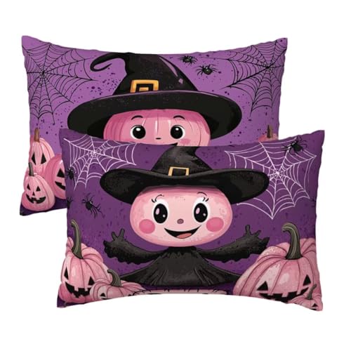 Kissenbezug 60x80 cm Halloween Kissenbezüge 2er Set, Samt Sofakissen Dekokissen Kopfkissenbezug, Zierkissen Bezug Beidseitiger Druck für Kissen Deko Wohnzimmer Schlafzimmer Sofa, Lila Muster F-96 Kissenbezug 60x80 cm Halloween Kissenbezüge 2er Set, Samt Sofakissen Dekokissen Kopfkissenbezug, Zierkissen Bezug Beidseitiger Druck für Kissen Deko Wohnzimmer Schlafzimmer Sofa, Lila Muster F-96 von Lihogbo