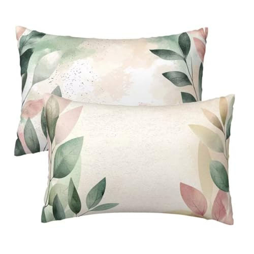 Kissenbezug 60x80 cm Pink Kissenbezüge 2er Set, Samt Sofakissen Dekokissen Kopfkissenbezug, Zierkissen Bezug Beidseitiger Druck für Kissen Deko Wohnzimmer Schlafzimmer Sofa, Grüne Blätter Muster S-96 Kissenbezug 60x80 cm Pink Kissenbezüge 2er Set, Samt Sofakissen Dekokissen Kopfkissenbezug, Zierkissen Bezug Beidseitiger Druck für Kissen Deko Wohnzimmer Schlafzimmer Sofa, Grüne Blätter Muster S-96 von Lihogbo