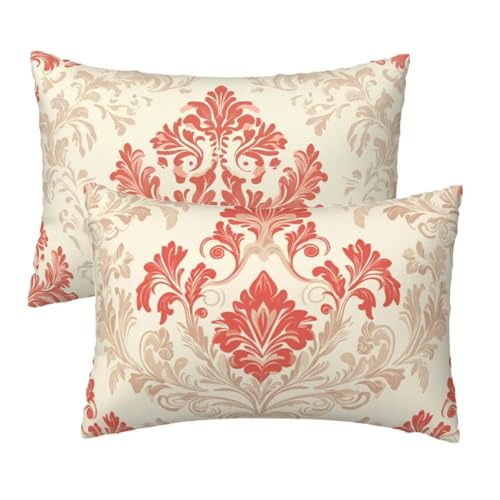 Kissenbezug 60x80 cm Pink Kissenbezüge 2er Set, Samt Sofakissen Dekokissen Kopfkissenbezug, Zierkissen Bezug Beidseitiger Druck für Kissen Deko Wohnzimmer Schlafzimmer Sofa Hotel, Retro Muster W-8 Kissenbezug 60x80 cm Pink Kissenbezüge 2er Set, Samt Sofakissen Dekokissen Kopfkissenbezug, Zierkissen Bezug Beidseitiger Druck für Kissen Deko Wohnzimmer Schlafzimmer Sofa Hotel, Retro Muster W-8 von Lihogbo