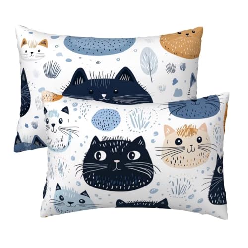 Kissenbezug 60x80 cm Weiß Kissenbezüge 2er Set, Samt Sofakissen Dekokissen Kopfkissenbezug, Zierkissen Bezug Beidseitiger Druck für Kissen Deko Wohnzimmer Schlafzimmer Sofa Hotel, Niedlich Muster W-18 Kissenbezug 60x80 cm Weiß Kissenbezüge 2er Set, Samt Sofakissen Dekokissen Kopfkissenbezug, Zierkissen Bezug Beidseitiger Druck für Kissen Deko Wohnzimmer Schlafzimmer Sofa Hotel, Niedlich Muster W-18 von Lihogbo