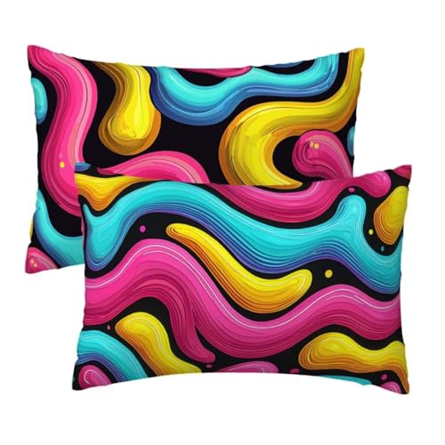 Kissenbezug 70x90 cm Bunt Kissenbezüge 2er Set, Samt Sofakissen Dekokissen Kopfkissenbezug, Zierkissen Bezug Beidseitiger Druck für Kissen Deko Wohnzimmer Schlafzimmer Sofa Hotel, Modern Muster E-82 Kissenbezug 70x90 cm Bunt Kissenbezüge 2er Set, Samt Sofakissen Dekokissen Kopfkissenbezug, Zierkissen Bezug Beidseitiger Druck für Kissen Deko Wohnzimmer Schlafzimmer Sofa Hotel, Modern Muster E-82 von Lihogbo