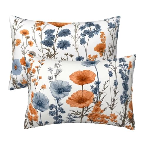 Kissenbezug 70x90 cm Weiß Kissenbezüge 2er Set, Samt Sofakissen Dekokissen Kopfkissenbezug, Zierkissen Bezug Beidseitiger Druck für Kissen Deko Wohnzimmer Schlafzimmer Sofa, Bunt Blumen Muster S-94 Kissenbezug 70x90 cm Weiß Kissenbezüge 2er Set, Samt Sofakissen Dekokissen Kopfkissenbezug, Zierkissen Bezug Beidseitiger Druck für Kissen Deko Wohnzimmer Schlafzimmer Sofa, Bunt Blumen Muster S-94 von Lihogbo