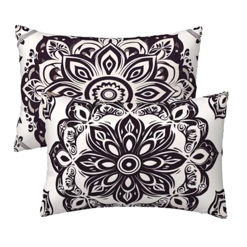 Kissenbezug 80x60 cm Boho Kissenbezüge 2er Set, Samt Sofakissen Dekokissen Kopfkissenbezug, Zierkissen Bezug Beidseitiger Druck für Kissen Deko Wohnzimmer Schlafzimmer Sofa Hotel, Beige Muster F-94 Kissenbezug 80x60 cm Boho Kissenbezüge 2er Set, Samt Sofakissen Dekokissen Kopfkissenbezug, Zierkissen Bezug Beidseitiger Druck für Kissen Deko Wohnzimmer Schlafzimmer Sofa Hotel, Beige Muster F-94 von Lihogbo