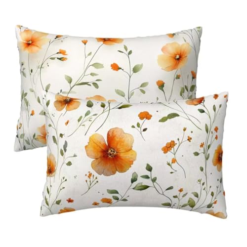 Kopfkissenbezug 30x60 cm 2er Set, Kissenbezug 60x30 cm Weiß Sofakissen Bezug, Weich Samt Dekokissen Kissenbezüge, Blumen Muster Zierkissen Bezüge für Deko Wohnzimmer Sofa, Geschenke für Frauen R-7 Kopfkissenbezug 30x60 cm 2er Set, Kissenbezug 60x30 cm Weiß Sofakissen Bezug, Weich Samt Dekokissen Kissenbezüge, Blumen Muster Zierkissen Bezüge für Deko Wohnzimmer Sofa, Geschenke für Frauen R-7 von Lihogbo