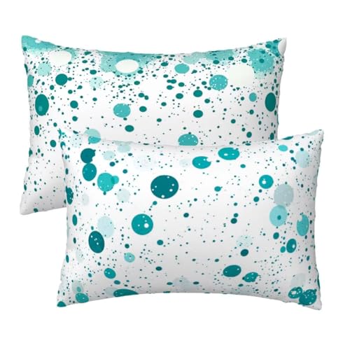Kopfkissenbezug 40x60 2er Set, Kissenbezug 40x60 cm Weiß Sofakissen Bezug, Weich Samt Dekokissen Kissenbezüge, Hellblaue Tupfen Muster Zierkissen Bezüge für Deko Wohnzimmer, Geschenke für Frauen S-79 Kopfkissenbezug 40x60 2er Set, Kissenbezug 40x60 cm Weiß Sofakissen Bezug, Weich Samt Dekokissen Kissenbezüge, Hellblaue Tupfen Muster Zierkissen Bezüge für Deko Wohnzimmer, Geschenke für Frauen S-79 von Lihogbo
