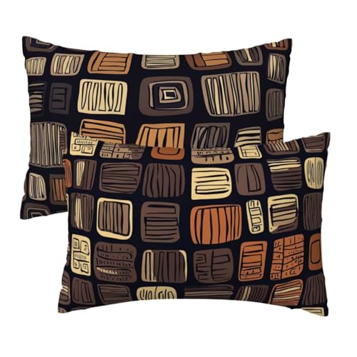 Kopfkissenbezug 40x70 cm 2er Set, Kissenbezug 40x70 cm Braun Sofakissen Bezug, Weich Samt Dekokissen Kissenbezüge, Geometrisch Muster Zierkissen Bezüge für Deko Wohnzimmer, Geschenke für Frauen R-3 Kopfkissenbezug 40x70 cm 2er Set, Kissenbezug 40x70 cm Braun Sofakissen Bezug, Weich Samt Dekokissen Kissenbezüge, Geometrisch Muster Zierkissen Bezüge für Deko Wohnzimmer, Geschenke für Frauen R-3 von Lihogbo