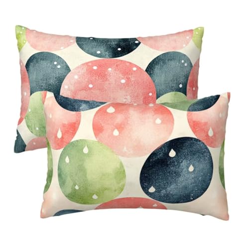Kopfkissenbezug 40x70 cm 2er Set, Kissenbezug 40x70 cm Bunt Sofakissen Bezug, Weich Samt Dekokissen Kissenbezüge, Tupfen Muster Zierkissen Bezüge für Deko Wohnzimmer Sofa, Geschenke für Frauen R-1 Kopfkissenbezug 40x70 cm 2er Set, Kissenbezug 40x70 cm Bunt Sofakissen Bezug, Weich Samt Dekokissen Kissenbezüge, Tupfen Muster Zierkissen Bezüge für Deko Wohnzimmer Sofa, Geschenke für Frauen R-1 von Lihogbo