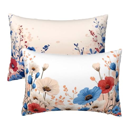 Kopfkissenbezug 40x70 cm 2er Set, Kissenbezug 40x70 cm Rosa Sofakissen Bezug, Weich Samt Dekokissen Kissenbezüge, Bunt Blumen Muster Zierkissen Bezüge für Deko Wohnzimmer, Geschenke für Frauen S-75 Kopfkissenbezug 40x70 cm 2er Set, Kissenbezug 40x70 cm Rosa Sofakissen Bezug, Weich Samt Dekokissen Kissenbezüge, Bunt Blumen Muster Zierkissen Bezüge für Deko Wohnzimmer, Geschenke für Frauen S-75 von Lihogbo