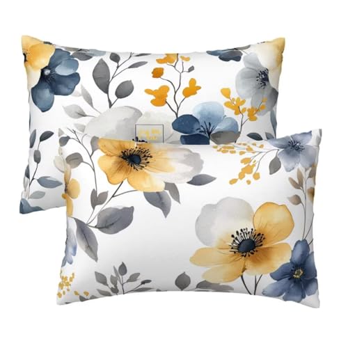 Kopfkissenbezug 40x80 cm 2er Set, Kissenbezug 80x40 cm Weiß Sofakissen Bezug, Weich Samt Dekokissen Kissenbezüge, Blumen Muster Zierkissen Bezüge für Deko Wohnzimmer Sofa, Geschenke für Frauen W-83 Kopfkissenbezug 40x80 cm 2er Set, Kissenbezug 80x40 cm Weiß Sofakissen Bezug, Weich Samt Dekokissen Kissenbezüge, Blumen Muster Zierkissen Bezüge für Deko Wohnzimmer Sofa, Geschenke für Frauen W-83 von Lihogbo
