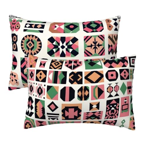 Kopfkissenbezug 50x70 cm 2er Set, Kissenbezug 50x70 cm Bohemian Sofakissen Bezug, Weich Samt Dekokissen Kissenbezüge, Bunt Muster Zierkissen Bezüge für Deko Wohnzimmer Sofa, Geschenke für Frauen W-9 Kopfkissenbezug 50x70 cm 2er Set, Kissenbezug 50x70 cm Bohemian Sofakissen Bezug, Weich Samt Dekokissen Kissenbezüge, Bunt Muster Zierkissen Bezüge für Deko Wohnzimmer Sofa, Geschenke für Frauen W-9 von Lihogbo