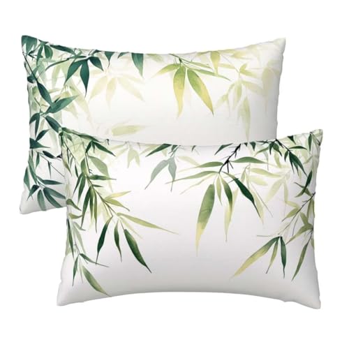 Kopfkissenbezug 50x70 cm 2er Set, Kissenbezug 50x70 cm Weiß Sofakissen Bezug, Weich Samt Dekokissen Kissenbezüge, Grüne Pflanzen Muster Zierkissen Bezüge für Deko Wohnzimmer, Geschenke für Frauen W-1 Kopfkissenbezug 50x70 cm 2er Set, Kissenbezug 50x70 cm Weiß Sofakissen Bezug, Weich Samt Dekokissen Kissenbezüge, Grüne Pflanzen Muster Zierkissen Bezüge für Deko Wohnzimmer, Geschenke für Frauen W-1 von Lihogbo