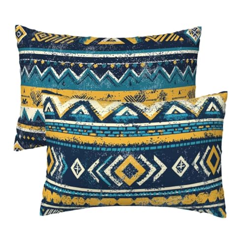 Kopfkissenbezug 60x80 cm 2er Set, Kissenbezug 80x60 cm Bohemian Sofakissen Bezug, Weich Samt Dekokissen Kissenbezüge, Bunt Muster Zierkissen Bezüge für Deko Wohnzimmer Sofa, Geschenke für Frauen W-85 von Lihogbo