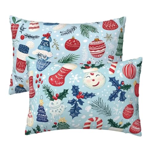 Kopfkissenbezug 60x80 cm 2er Set, Kissenbezug 80x60 cm Weihnachten Sofakissen Bezug, Weich Samt Dekokissen Kissenbezüge, Blau Muster Zierkissen Bezüge für Deko Wohnzimmer, Geschenke für Frauen W-57 Kopfkissenbezug 60x80 cm 2er Set, Kissenbezug 80x60 cm Weihnachten Sofakissen Bezug, Weich Samt Dekokissen Kissenbezüge, Blau Muster Zierkissen Bezüge für Deko Wohnzimmer, Geschenke für Frauen W-57 von Lihogbo