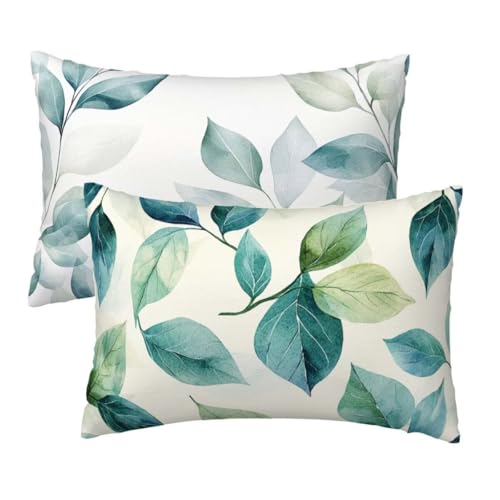 Kopfkissenbezug 60x80 cm 2er Set, Kissenbezug 80x60 cm Weiß Sofakissen Bezug, Weich Samt Dekokissen Kissenbezüge, Blätter Muster Zierkissen Bezüge für Deko Wohnzimmer Sofa, Geschenke für Frauen S-93 Kopfkissenbezug 60x80 cm 2er Set, Kissenbezug 80x60 cm Weiß Sofakissen Bezug, Weich Samt Dekokissen Kissenbezüge, Blätter Muster Zierkissen Bezüge für Deko Wohnzimmer Sofa, Geschenke für Frauen S-93 von Lihogbo