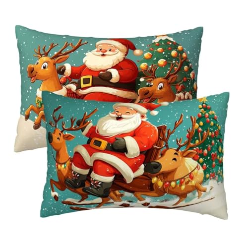 Kopfkissenbezug 70x90 2er Set, Kissenbezug 70x90 cm Weihnachten Sofakissen Bezug, Weich Samt Dekokissen Kissenbezüge, Niedlich Muster Zierkissen Bezüge für Deko Wohnzimmer, Geschenke für Frauen R-85 Kopfkissenbezug 70x90 2er Set, Kissenbezug 70x90 cm Weihnachten Sofakissen Bezug, Weich Samt Dekokissen Kissenbezüge, Niedlich Muster Zierkissen Bezüge für Deko Wohnzimmer, Geschenke für Frauen R-85 von Lihogbo