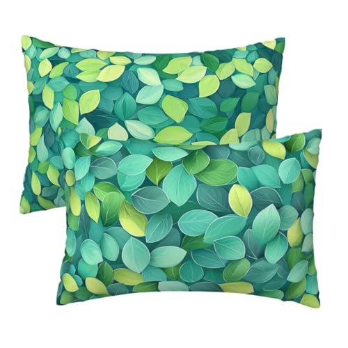 Kopfkissenbezug 70x90 cm 2er Set, Kissenbezug 70x90 cm Grün Sofakissen Bezug, Weich Samt Dekokissen Kissenbezüge, Blätter Muster Zierkissen Bezüge für Deko Wohnzimmer Sofa, Geschenke für Frauen E-11 Kopfkissenbezug 70x90 cm 2er Set, Kissenbezug 70x90 cm Grün Sofakissen Bezug, Weich Samt Dekokissen Kissenbezüge, Blätter Muster Zierkissen Bezüge für Deko Wohnzimmer Sofa, Geschenke für Frauen E-11 von Lihogbo