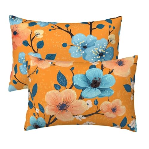 Kopfkissenbezug 70x90 cm 2er Set, Kissenbezug 70x90 cm Orange Sofakissen Bezug, Weich Samt Dekokissen Kissenbezüge, Blumen Muster Zierkissen Bezüge für Deko Wohnzimmer Sofa, Geschenke für Frauen E-23 Kopfkissenbezug 70x90 cm 2er Set, Kissenbezug 70x90 cm Orange Sofakissen Bezug, Weich Samt Dekokissen Kissenbezüge, Blumen Muster Zierkissen Bezüge für Deko Wohnzimmer Sofa, Geschenke für Frauen E-23 von Lihogbo
