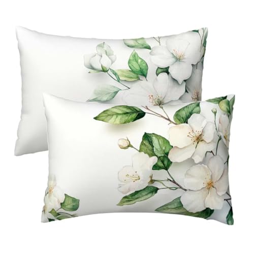 Kopfkissenbezug 70x90 cm 2er Set, Kissenbezug 70x90 cm Weiß Sofakissen Bezug, Weich Samt Dekokissen Kissenbezüge, Blumen Muster Zierkissen Bezüge für Deko Wohnzimmer Sofa, Geschenke für Frauen E-41 Kopfkissenbezug 70x90 cm 2er Set, Kissenbezug 70x90 cm Weiß Sofakissen Bezug, Weich Samt Dekokissen Kissenbezüge, Blumen Muster Zierkissen Bezüge für Deko Wohnzimmer Sofa, Geschenke für Frauen E-41 von Lihogbo