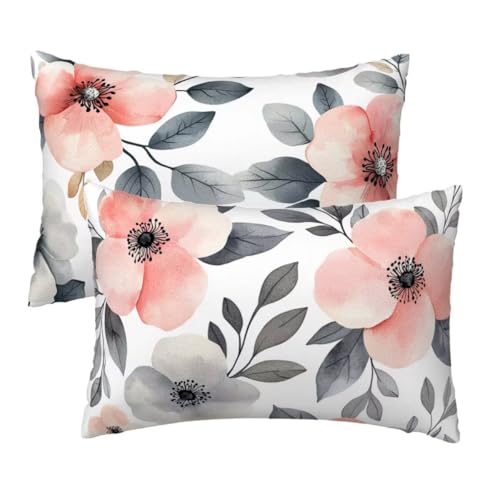 Kopfkissenbezug 70x90 cm 2er Set, Kissenbezug 70x90 cm Weiß Sofakissen Bezug, Weich Samt Dekokissen Kissenbezüge, Blumen Muster Zierkissen Bezüge für Deko Wohnzimmer Sofa, Geschenke für Frauen R-51 Kopfkissenbezug 70x90 cm 2er Set, Kissenbezug 70x90 cm Weiß Sofakissen Bezug, Weich Samt Dekokissen Kissenbezüge, Blumen Muster Zierkissen Bezüge für Deko Wohnzimmer Sofa, Geschenke für Frauen R-51 von Lihogbo