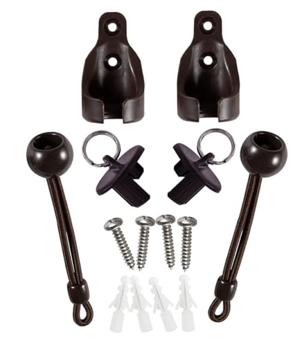 Bungee-Kit + Endkappen, Universal-Ersatz-Montageklammern für Außen- und Innenbereich, Rollos (Braun, 1 Stück) von Lihopefe