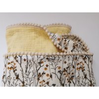 Musselin Baby Swaddle Decke Mit Pom Poms, Double Gauze Decke, Empfangsdecke, Neues Geschenk, Gelbe von LiiLeBib