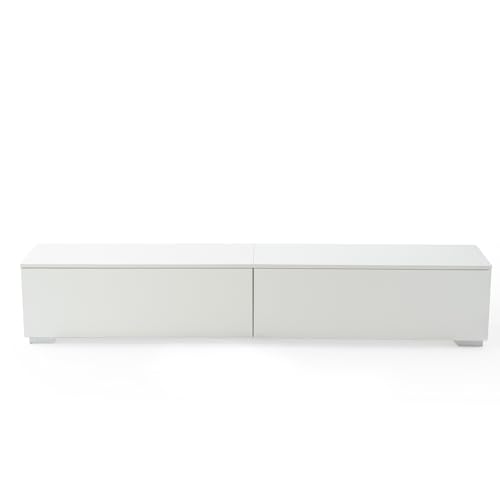 Liink1Ga Fernsehkommode Hängend Oder Stehend, Fernsehschrank Weiss TV Schrank Lowboard Sideboard Wohnzimmer Holz Weiß Hängend Fernsehertisch,180x33x33cm(BxTxH) mit 2 Ablagefächern&LED-Licht von Liink1Ga