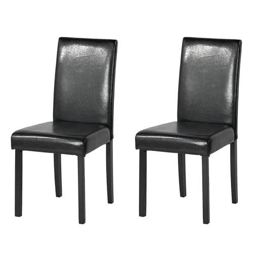 Liink1Ga Küchenstühle 2er Set Stühle Esszimmer 2er Set,Holzstühle Essstuhl mit Stuhlbeine Holz Esszimmerstühle Kunstleder Stuhl Schwarz 48 cm Hohe Rückenlehne Liink1Ga Küchenstühle 2er Set Stühle Esszimmer 2er Set,Holzstühle Essstuhl mit Stuhlbeine Holz Esszimmerstühle Kunstleder Stuhl Schwarz 48 cm Hohe Rückenlehne von Liink1Ga