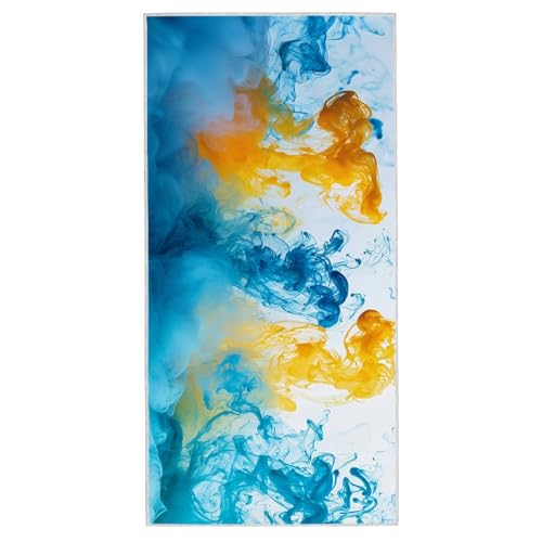 Strandtuch Blau, 100 x 200 cm Mikrofaser Handtuch mit Tasche, Saugfähig und Schnell Trocknende Strandhandtuch, Sandfrei Leicht Mikrofaser Badetuch, Strandtuch für Reise Urlaub Schwimmen Sauna, F-92 von Lijahoo
