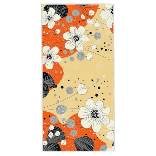 Strandtuch Blume, 80 x 160 cm Mikrofaser Handtuch mit Tasche, Saugfähig und Schnell Trocknende Strandhandtuch, Sandfrei Leicht Mikrofaser Badetuch, Strandtuch für Reise Urlaub Schwimmen Sauna, G-14 von Lijahoo