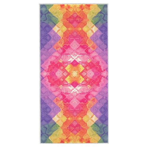 Strandtuch Farbe, 80 x 160 cm Mikrofaser Handtuch mit Tasche, Saugfähig und Schnell Trocknende Strandhandtuch, Sandfrei Leicht Mikrofaser Badetuch, Strandtuch für Reise Urlaub Schwimmen Sauna, A-14 von Lijahoo