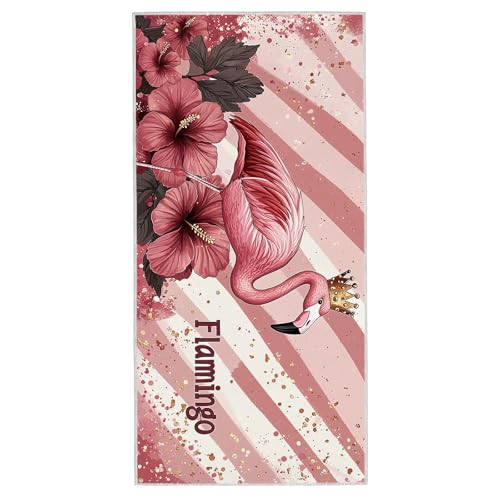 Strandtuch Flamingo, 100 x 200 cm Mikrofaser Handtuch mit Tasche, Saugfähig und Schnell Trocknende Strandhandtuch, Sandfrei Leicht Mikrofaser Badetuch, Strandtuch für Reise Urlaub Schwimmen, F-10 von Lijahoo