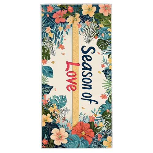 Strandtuch Liebe, 75 x 150 cm Mikrofaser Handtuch mit Tasche, Saugfähig und Schnell Trocknende Strandhandtuch, Sandfrei Leicht Mikrofaser Badetuch, Strandtuch für Reise Urlaub Schwimmen Sauna, A-02 von Lijahoo