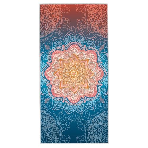 Strandtuch Mandala, 100 x 200 cm Mikrofaser Handtuch mit Tasche, Saugfähig und Schnell Trocknende Strandhandtuch, Sandfrei Leicht Mikrofaser Badetuch, Strandtuch für Reise Urlaub Schwimmen Sauna, A-33 von Lijahoo