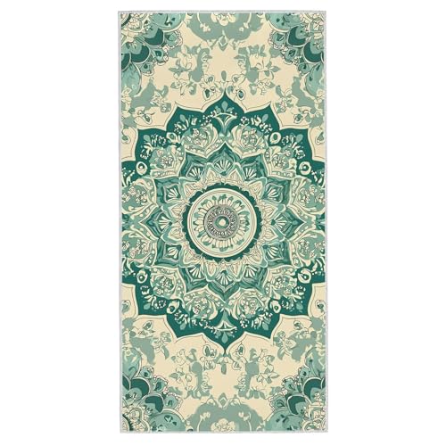 Strandtuch Mandala, 75 x 150 cm Mikrofaser Handtuch mit Tasche, Saugfähig und Schnell Trocknende Strandhandtuch, Sandfrei Leicht Mikrofaser Badetuch, Strandtuch für Reise Urlaub Schwimmen Sauna, A-41 von Lijahoo
