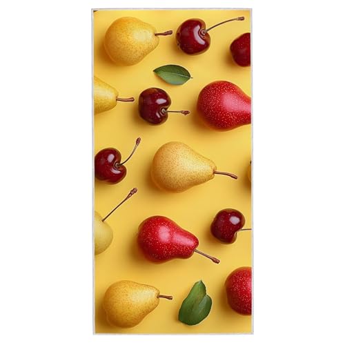Strandtuch Obst, 75 x 150 cm Mikrofaser Handtuch mit Tasche, Saugfähig und Schnell Trocknende Strandhandtuch, Sandfrei Leicht Mikrofaser Badetuch, Strandtuch für Reise Urlaub Schwimmen Sauna, S-28 von Lijahoo