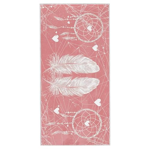 Strandtuch Traumfänger, 90 x 180 cm Mikrofaser Handtuch mit Tasche, Saugfähig und Schnell Trocknende Strandhandtuch, Sandfrei Leicht Mikrofaser Badetuch, Strandtuch für Reise Urlaub Schwimmen, G-93 von Lijahoo