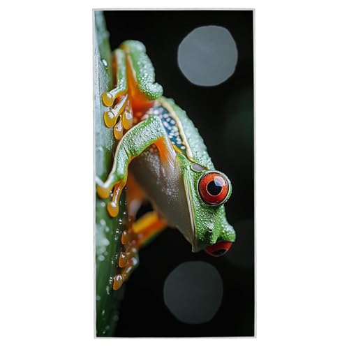 Strandtuch XXL - 100 x 200 cm Mikrofaser Handtuch Groß, Sandfrei Schnelltrocknend & Leicht Strandhandtüch, Microfaser Strandtuch mit Tasche für Strand, Schwimmen, Ideal für Frauen Männer (Frosch) S-34 von Lijahoo
