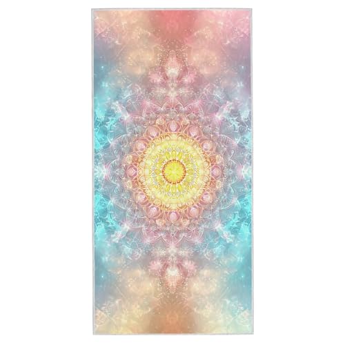 Strandtuch XXL - 75 x 150 cm Mikrofaser Handtuch Groß, Sandfrei Schnelltrocknend & Leicht Strandhandtüch, Microfaser Strandtuch mit Tasche für Strand, Schwimmen, Ideal für Frauen Männer (Mandala) A-26 von Lijahoo