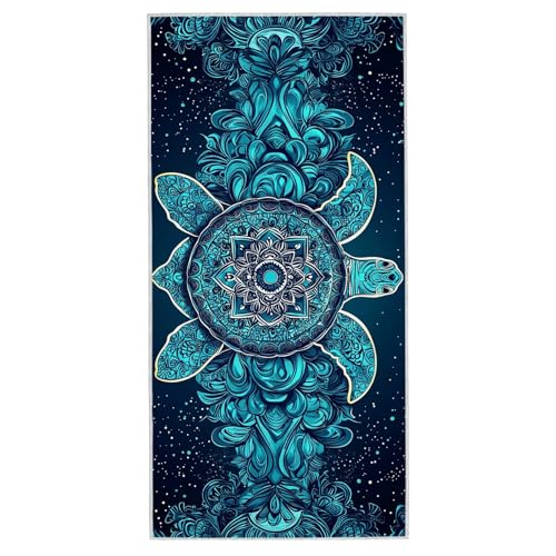 Strandtuch XXL - 75 x 150 cm Mikrofaser Handtuch Groß, Sandfrei Schnelltrocknend & Leicht Strandhandtüch, Microfaser Strandtuch mit Tasche für Strand, Schwimmen, Ideal für Frauen Männer (Mandala) G-61 von Lijahoo