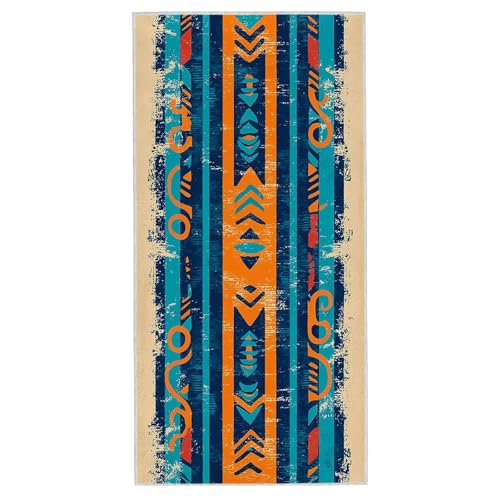 Strandtuch XXL - 80 x 160 cm Mikrofaser Handtuch Groß, Sandfrei Schnelltrocknend & Leicht Strandhandtüch, Microfaser Strandtuch mit Tasche für Strand, Schwimmen, Ideal für Frauen Männer (Boho) D-76 von Lijahoo