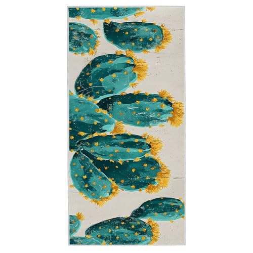 Strandtuch XXL - 80 x 160 cm Mikrofaser Handtuch Groß, Sandfrei Schnelltrocknend & Leicht Strandhandtüch, Microfaser Strandtuch mit Tasche für Strand, Schwimmen, Ideal für Frauen Männer (Kaktus) A-34 von Lijahoo
