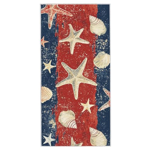 Strandtuch XXL - 80 x 160 cm Mikrofaser Handtuch Groß, Sandfrei Schnelltrocknend & Leicht Strandhandtüch, Microfaser Strandtuch mit Tasche für Strand, Schwimmen, Ideal für Frauen Männer (Stern) D-27 von Lijahoo