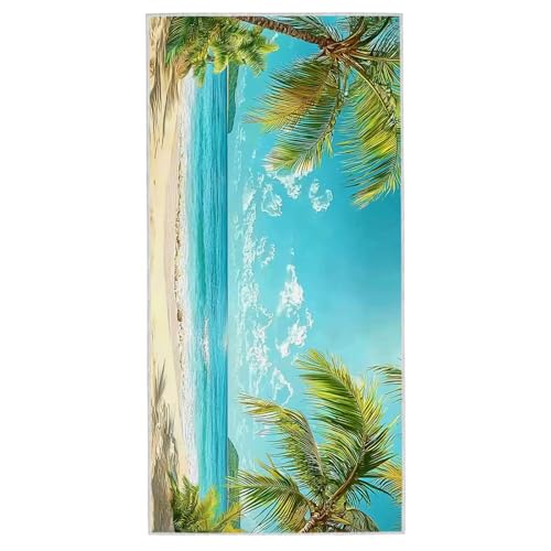 Strandtuch XXL - 80 x 160 cm Mikrofaser Handtuch Groß, Sandfrei Schnelltrocknend & Leicht Strandhandtüch, Microfaser Strandtuch mit Tasche für Strand, Schwimmen, Ideal für Frauen Männer (Strand) F-47 von Lijahoo