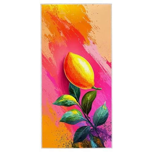 Strandtuch XXL - 80 x 160 cm Mikrofaser Handtuch Groß, Sandfrei Schnelltrocknend & Leicht Strandhandtüch, Microfaser Strandtuch mit Tasche für Strand, Schwimmen, Ideal für Frauen Männer (Zitrone) S-38 von Lijahoo
